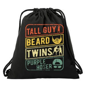 Tall Guy Beard Twins Purple Hoser Drawstring Bag