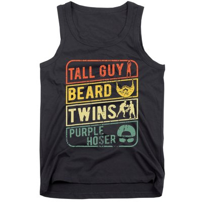 Tall Guy Beard Twins Purple Hoser Tank Top