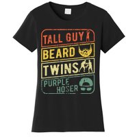 Tall Guy Beard Twins Purple Hoser Women's T-Shirt