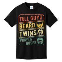 Tall Guy Beard Twins Purple Hoser Kids T-Shirt