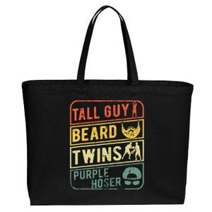 Tall Guy Beard Twins Purple Hoser Cotton Canvas Jumbo Tote