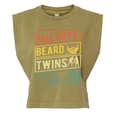 Tall Guy Beard Twins Purple Hoser Garment-Dyed Women's Muscle Tee