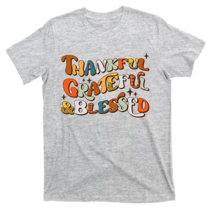 Thankful Grateful Blessed Leopard Pumpkin Fall Thanksgiving T-Shirt