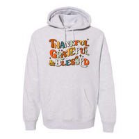 Thankful Grateful Blessed Leopard Pumpkin Fall Thanksgiving Premium Hoodie