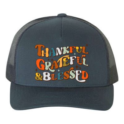 Thankful Grateful Blessed Leopard Pumpkin Fall Thanksgiving Yupoong Adult 5-Panel Trucker Hat