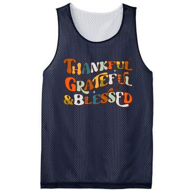 Thankful Grateful Blessed Leopard Pumpkin Fall Thanksgiving Mesh Reversible Basketball Jersey Tank