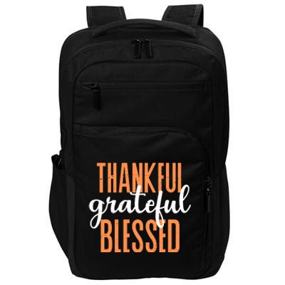 Thankful Grateful Blessed Vintage Thanksgiving Impact Tech Backpack