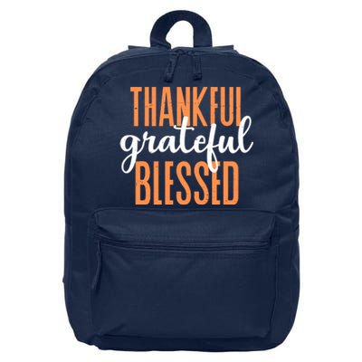 Thankful Grateful Blessed Vintage Thanksgiving 16 in Basic Backpack