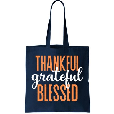 Thankful Grateful Blessed Vintage Thanksgiving Tote Bag