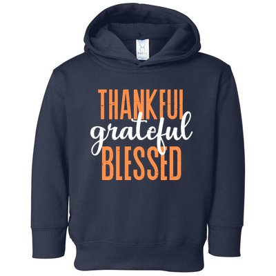 Thankful Grateful Blessed Vintage Thanksgiving Toddler Hoodie