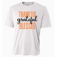 Thankful Grateful Blessed Vintage Thanksgiving Cooling Performance Crew T-Shirt