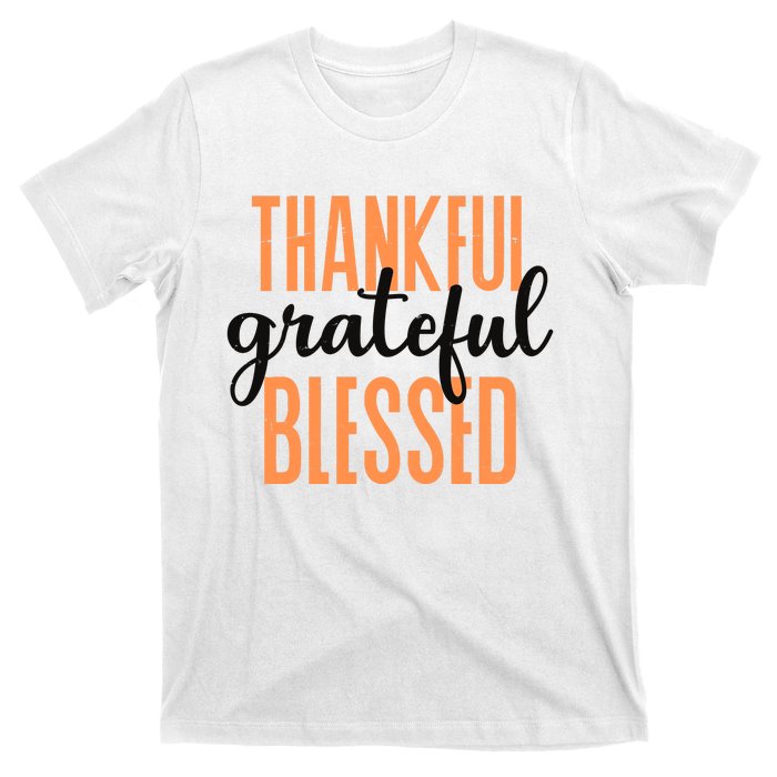 Thankful Grateful Blessed Vintage Thanksgiving T-Shirt