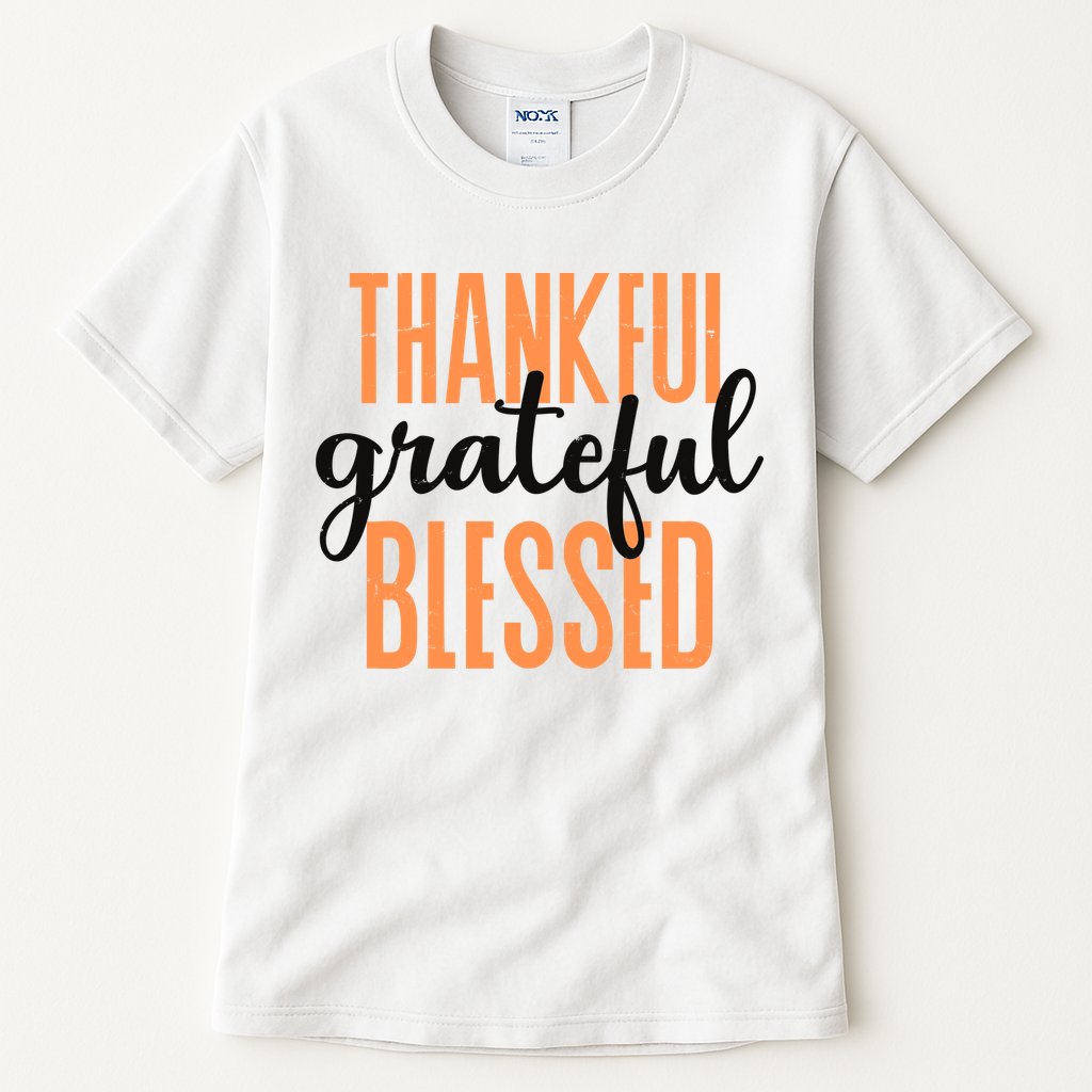 Thankful Grateful Blessed Vintage Thanksgiving Tall T-Shirt
