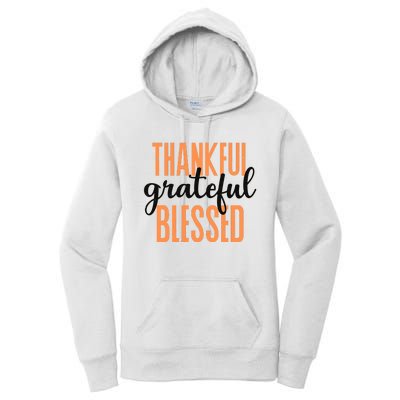 Thankful Grateful Blessed Vintage Thanksgiving Women's Pullover Hoodie