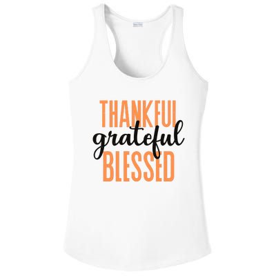 Thankful Grateful Blessed Vintage Thanksgiving Ladies PosiCharge Competitor Racerback Tank