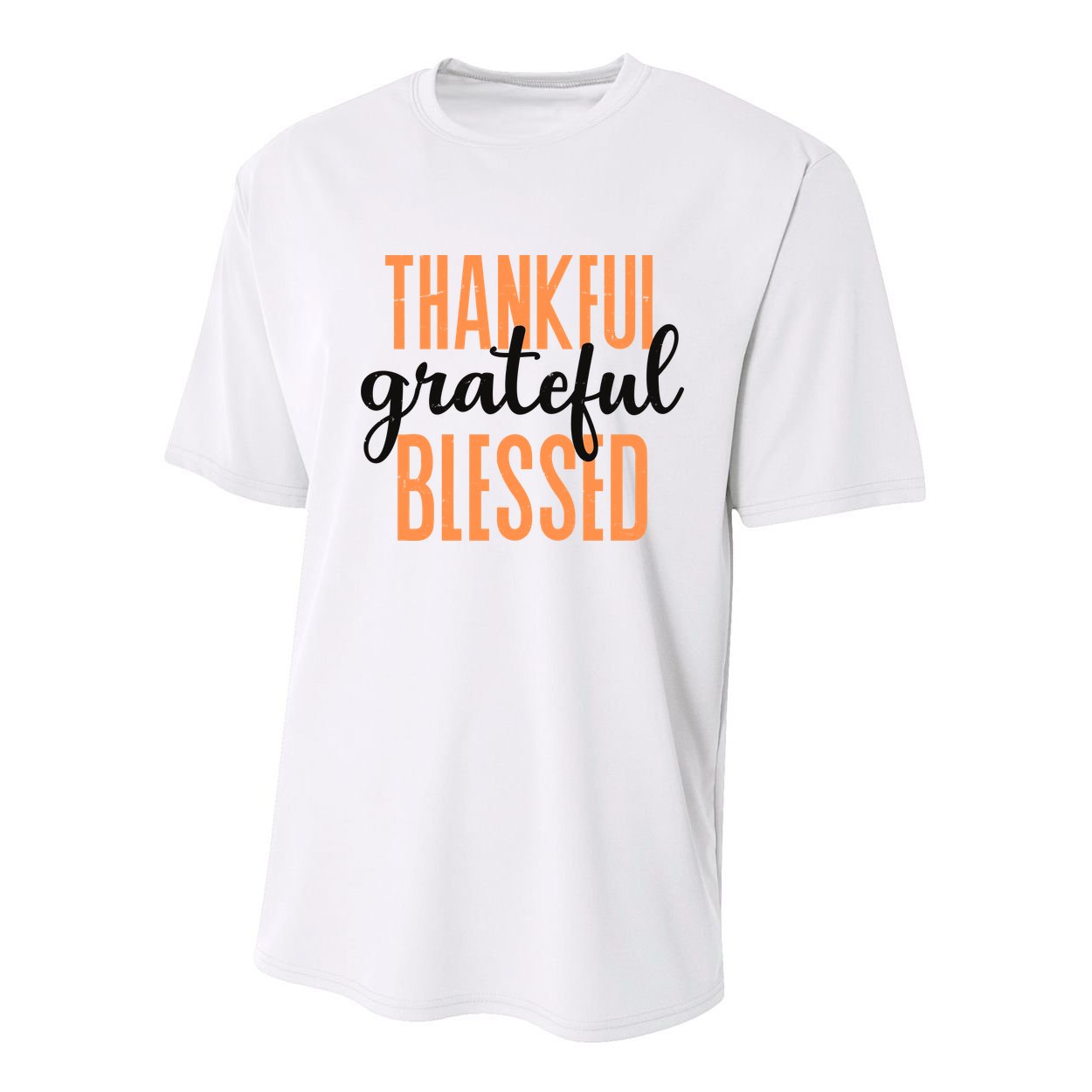 Thankful Grateful Blessed Vintage Thanksgiving Youth Performance Sprint T-Shirt