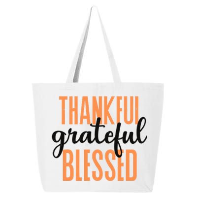 Thankful Grateful Blessed Vintage Thanksgiving 25L Jumbo Tote