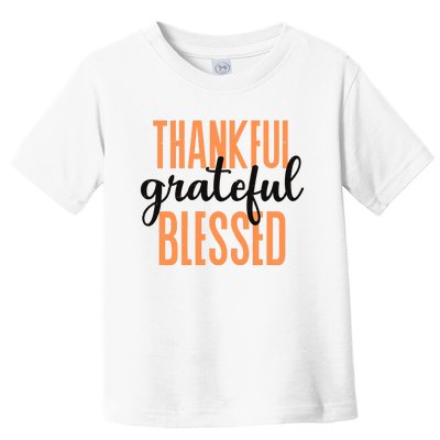 Thankful Grateful Blessed Vintage Thanksgiving Toddler T-Shirt