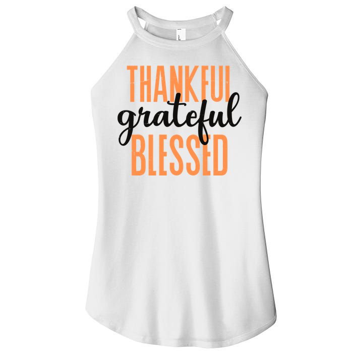 Thankful Grateful Blessed Vintage Thanksgiving Women's Perfect Tri Rocker Tank