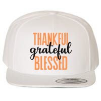 Thankful Grateful Blessed Vintage Thanksgiving Wool Snapback Cap