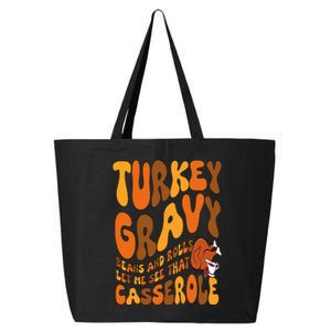 Turkey Gravy Beans And Rolls Casserole Funny Thanksgiving 25L Jumbo Tote