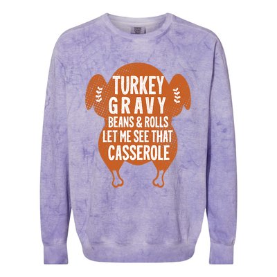 Turkey Gravy Beans And Rolls FunnyThanksgiving Colorblast Crewneck Sweatshirt