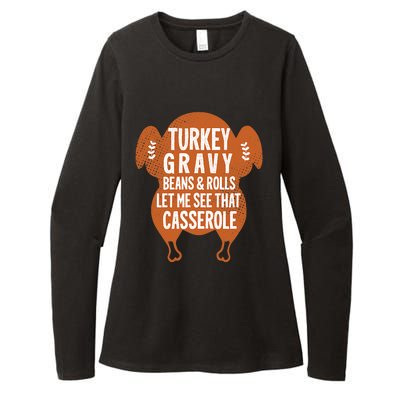 Turkey Gravy Beans And Rolls FunnyThanksgiving Womens CVC Long Sleeve Shirt