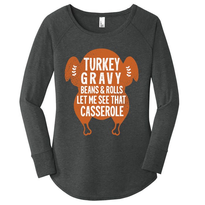 Turkey Gravy Beans And Rolls FunnyThanksgiving Women's Perfect Tri Tunic Long Sleeve Shirt