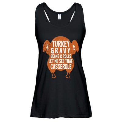 Turkey Gravy Beans And Rolls FunnyThanksgiving Ladies Essential Flowy Tank