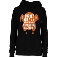 Turkey Gravy Beans And Rolls FunnyThanksgiving Womens Funnel Neck Pullover Hood