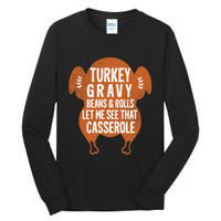 Turkey Gravy Beans And Rolls FunnyThanksgiving Tall Long Sleeve T-Shirt