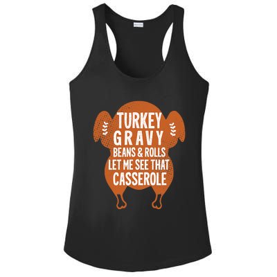 Turkey Gravy Beans And Rolls FunnyThanksgiving Ladies PosiCharge Competitor Racerback Tank