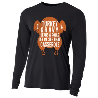 Turkey Gravy Beans And Rolls FunnyThanksgiving Cooling Performance Long Sleeve Crew