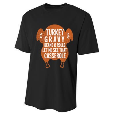 Turkey Gravy Beans And Rolls FunnyThanksgiving Performance Sprint T-Shirt