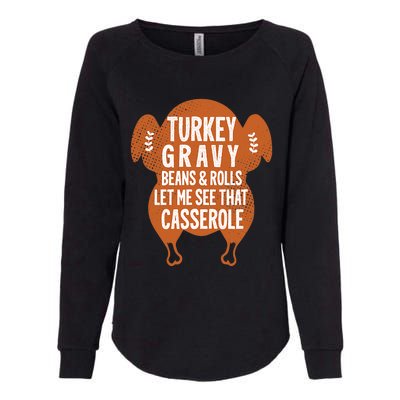 Turkey Gravy Beans And Rolls FunnyThanksgiving Womens California Wash Sweatshirt