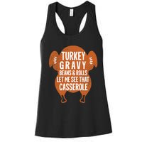 Turkey Gravy Beans And Rolls FunnyThanksgiving Women's Racerback Tank