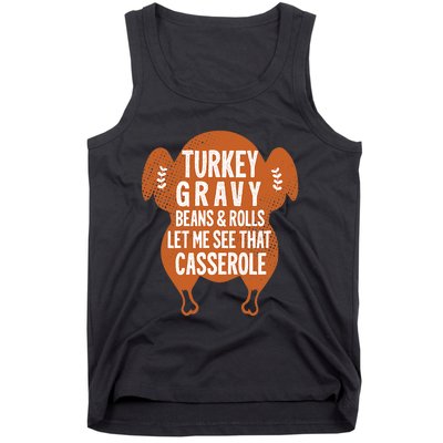 Turkey Gravy Beans And Rolls FunnyThanksgiving Tank Top