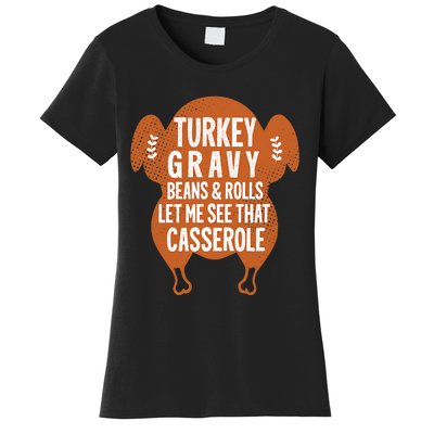 Turkey Gravy Beans And Rolls FunnyThanksgiving Women's T-Shirt