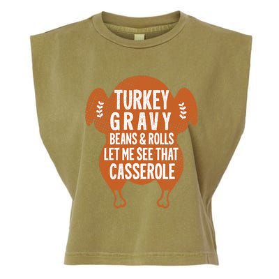 Turkey Gravy Beans And Rolls FunnyThanksgiving Garment-Dyed Women's Muscle Tee