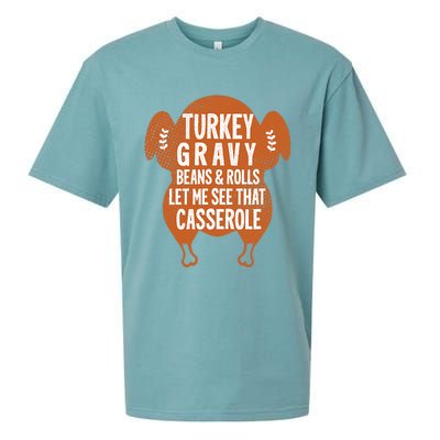 Turkey Gravy Beans And Rolls FunnyThanksgiving Sueded Cloud Jersey T-Shirt