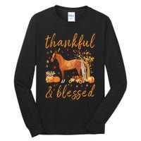 Thankful Grateful Blessed Horse Thanskgiving Matching Tall Long Sleeve T-Shirt