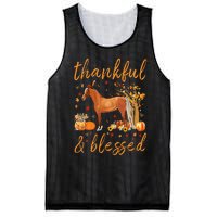 Thankful Grateful Blessed Horse Thanskgiving Matching Mesh Reversible Basketball Jersey Tank