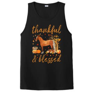 Thankful Grateful Blessed Horse Thanskgiving Matching PosiCharge Competitor Tank