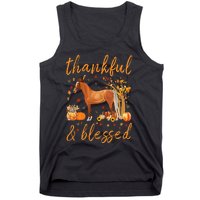 Thankful Grateful Blessed Horse Thanskgiving Matching Tank Top