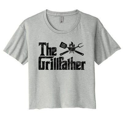 The Grillfather Bbq Grill Smoker Barbecue Chef Grill Master Gift Women's Crop Top Tee