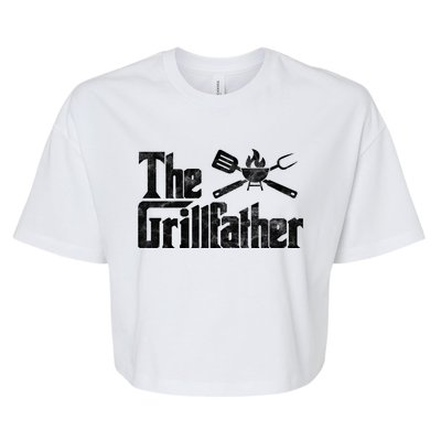 The Grillfather Bbq Grill Smoker Barbecue Chef Grill Master Gift Bella+Canvas Jersey Crop Tee