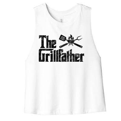 The Grillfather Bbq Grill Smoker Barbecue Chef Grill Master Gift Women's Racerback Cropped Tank