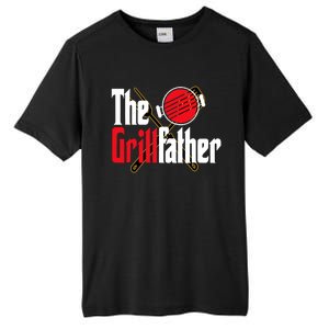 The Grillfather Bbq Grill Smoker Dad Grilling Barbecue Chef Funny Gift Tall Fusion ChromaSoft Performance T-Shirt