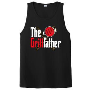 The Grillfather Bbq Grill Smoker Dad Grilling Barbecue Chef Funny Gift PosiCharge Competitor Tank