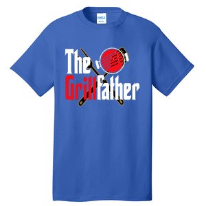 The Grillfather Bbq Grill Smoker Dad Grilling Barbecue Chef Funny Gift Tall T-Shirt